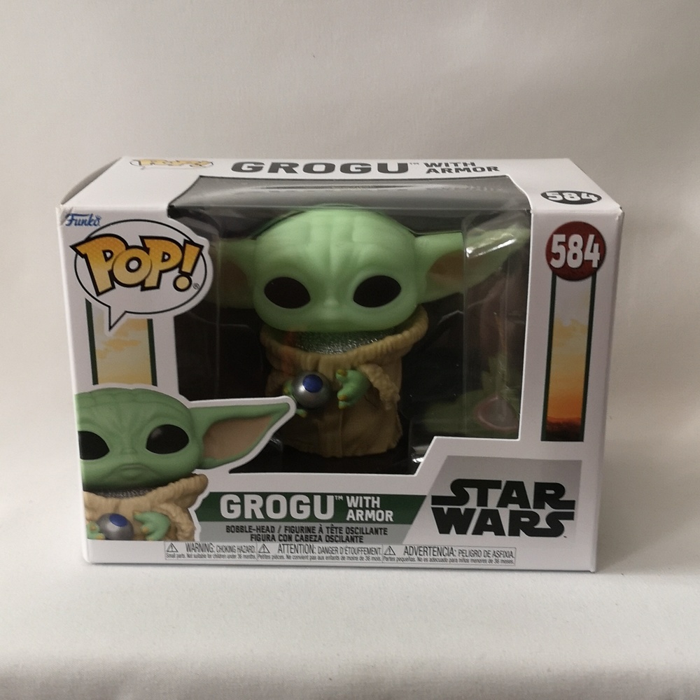 Brand New in Box Funko Pop Star Wars Grogu w/ Armor Collectible Figurine *glows*